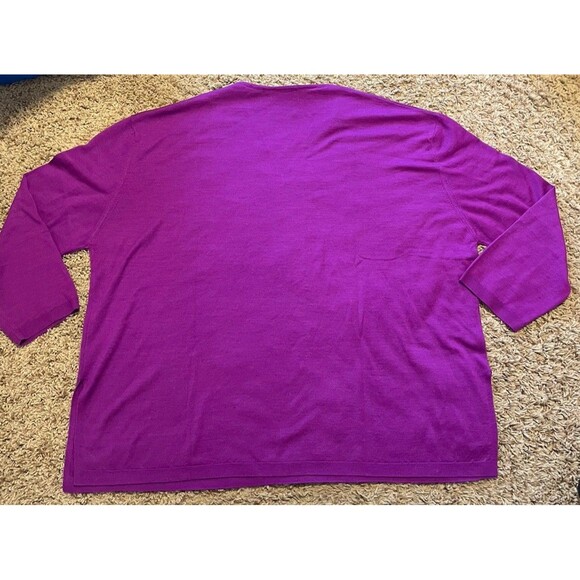 Pôles Maison Montagut 100% Wool V-Neck Sweater, Purple, Size XXL - Picture 11 of 11